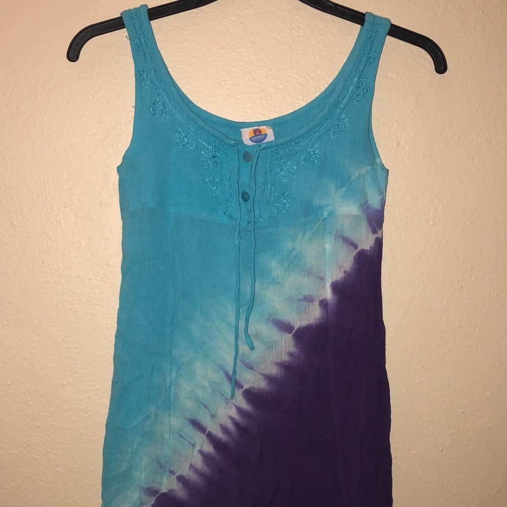 Small purple and blue the dye cover up
